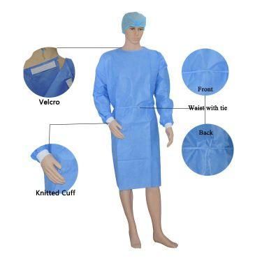 Hospital Nonwoven Isolation Gown, Disposabble Visitor Gown PP Gown