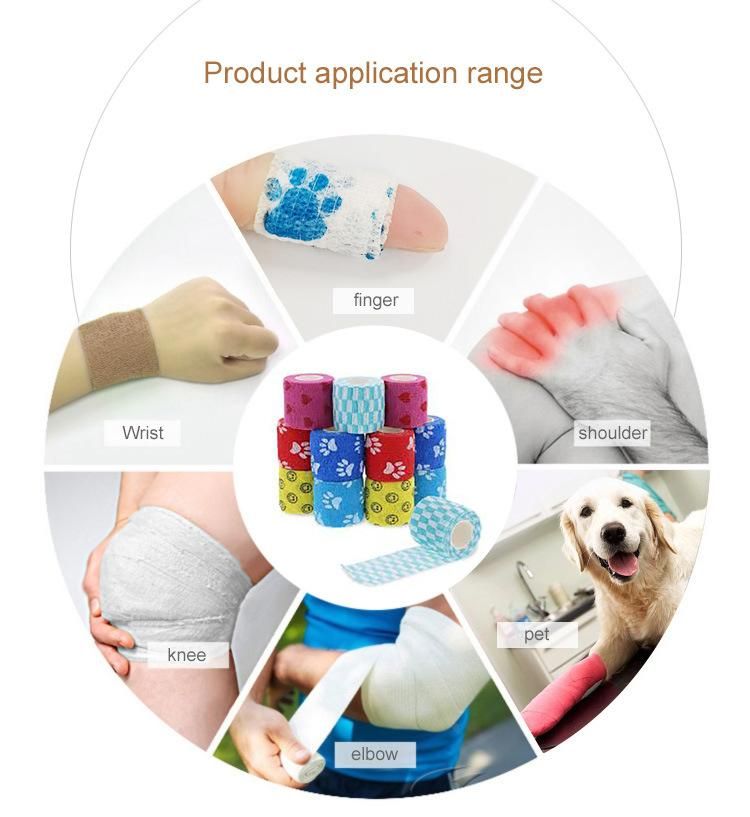 Mdr Approved Assorted Color Breathable Cohesive Bandage Wrap Rolls