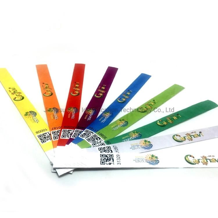 Untearable One Time Use Tyvek Paper Wristband Used as Ticket Control