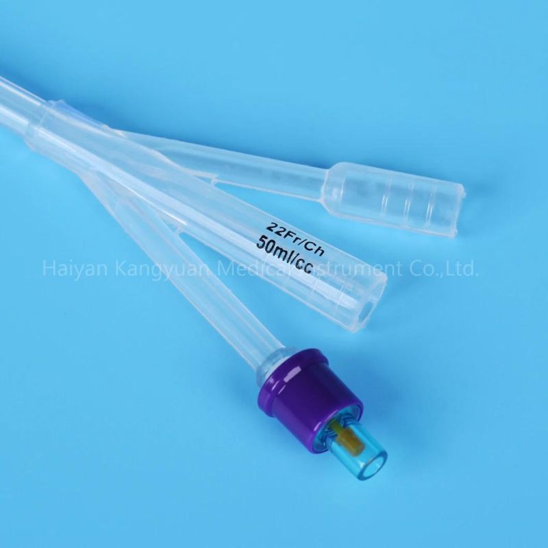 Three Way Silicone Foley Catheter Coude Tip Tiemann Normal Balloon China Producer