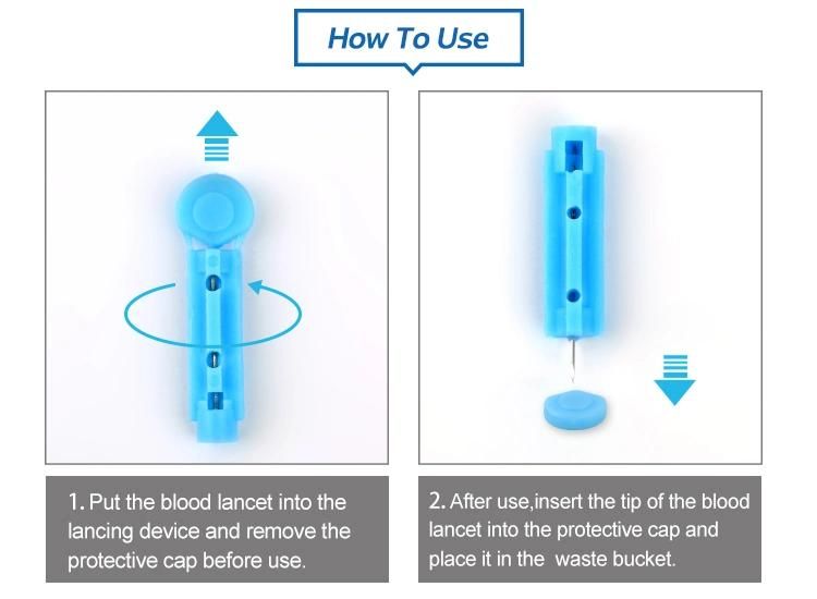 Plastic Safety Sterile Blood Lancet 23G 28g with CE ISO