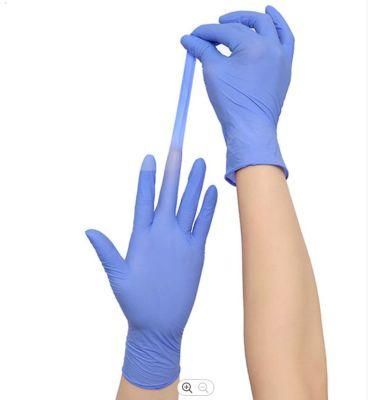 Wholesale Blue Powder Free Non-Medical Nitrile Gloves with High Quality Disposable Nitrile Gloves