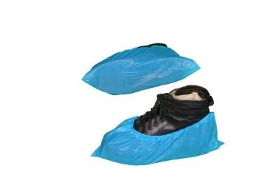 Waterproof Disposable Plastic PE, CPE Shoe Cover, Blue Color Shoe Cover