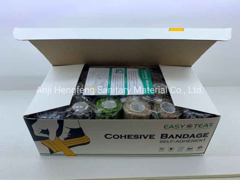 Manufacturer Hot Sale Veterinary Pets Medical Self-Adhesive Cohesive Bandage with ISO/Ce/FDA/Fsc