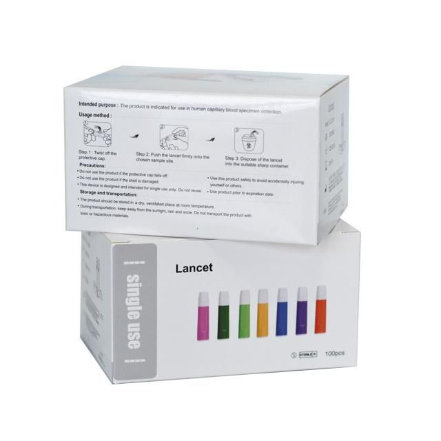 Medical Disposable Sterile Glucose Blood Lancet Single Use for Fingertip Blood Sampling