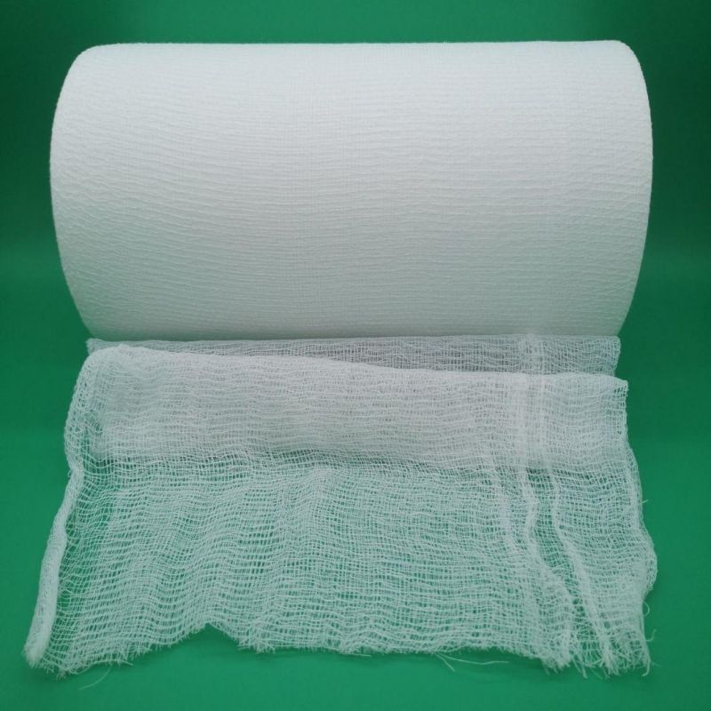 White Color Bleached Cotton Yarn Plain Gauze Rolling