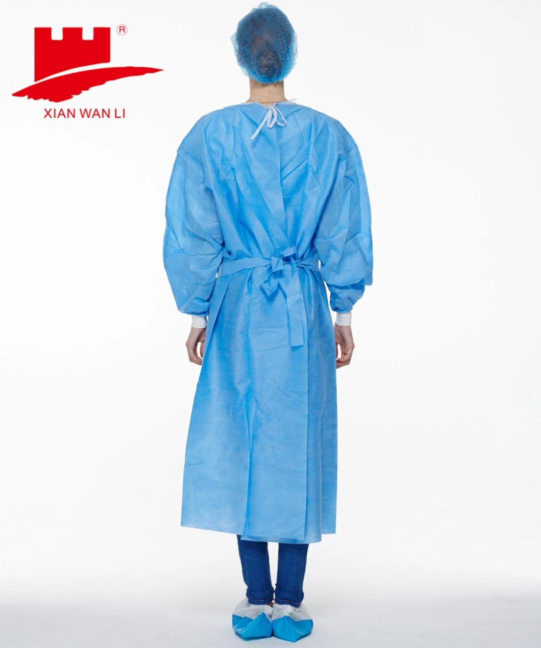 Disposable Protective AAMI Level 1 2 3 Nonwoven Fabric Fluid Resistant Isolation Gown