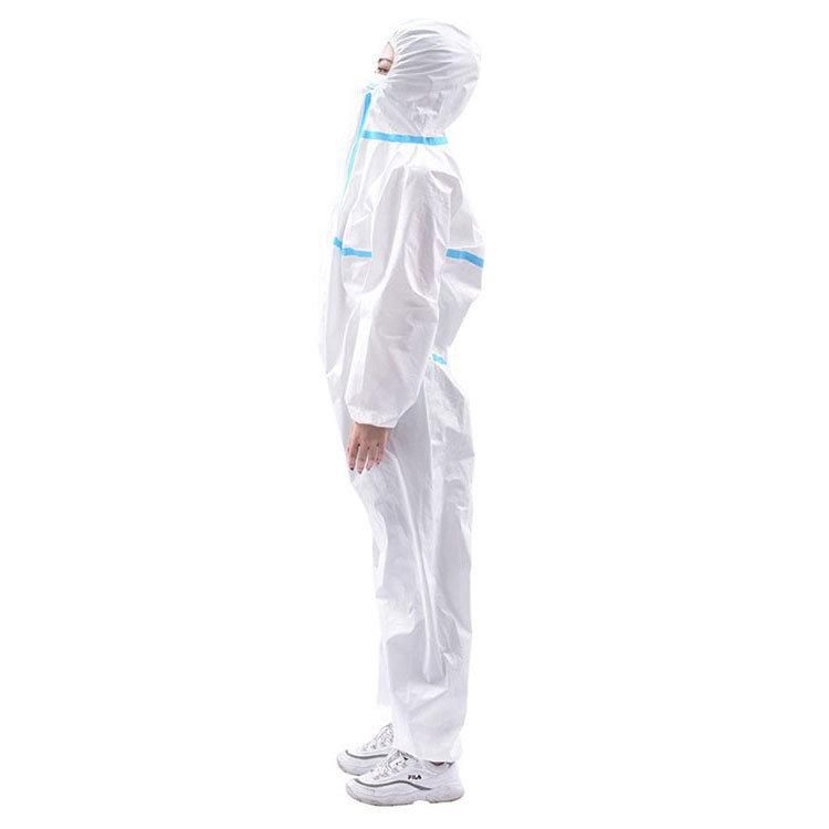 Non Woven PPE Plastic Disposable Protective Hazmat Suit Coverall