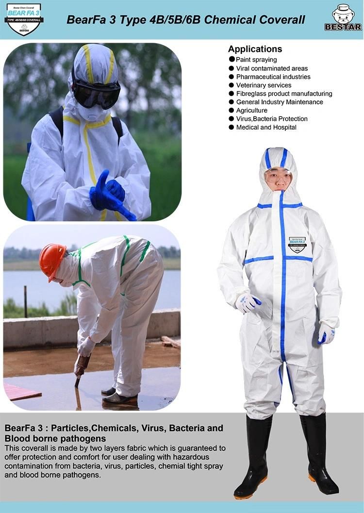 Disposable Type4/5/6 Medical Protection Coverall