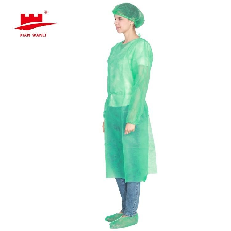 Disposable PP+PE Protective Waterproof Isolation Gown for Hospital En14126