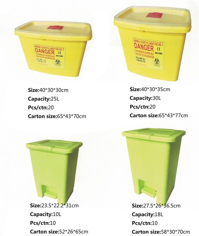 Plastic Sharps Container Biohazard Needle Disposal Box for Infectious Waste