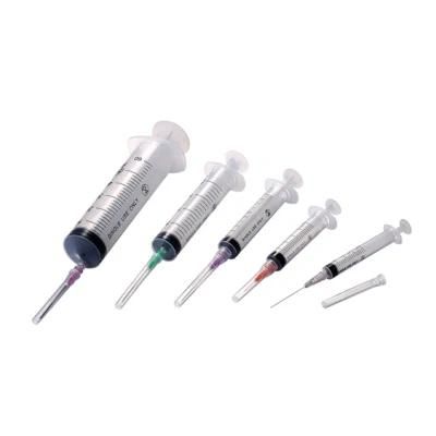 Disposable Sterile Medical Plastic Injection Syringe with Luer Lock / Luer Slip Tip with Needle or Without Needle for Single Use All Sizes