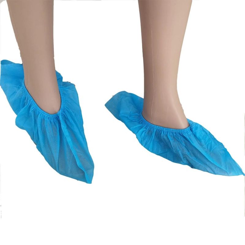 Disposable 35GSM Blue Non Slip Shoe Cover Nonwoven Shoe Cover