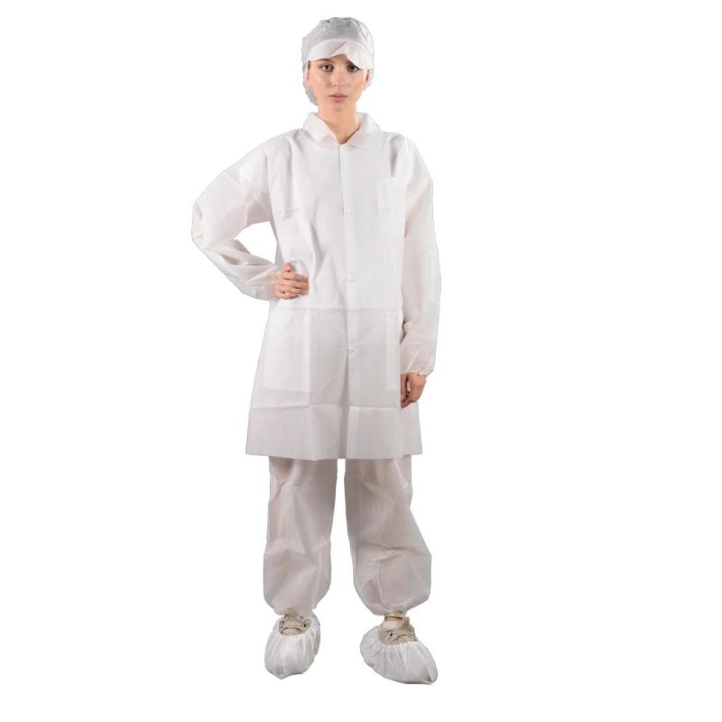 Disposable Non-Woven Lab Coat Jacket for Industrial Lab Coat