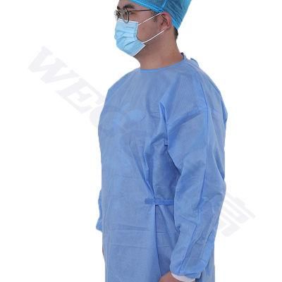 Discounted Price Blue Sterile Non-Woven Reinforced Disposable Surgical Gown