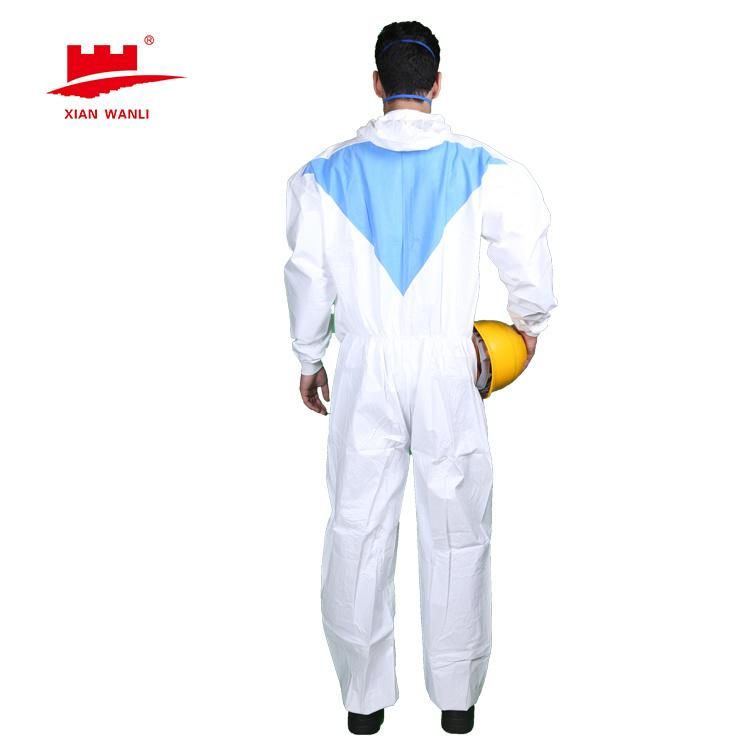 PP Non Woven Microporous Hooded Protective Disposable SMS Disposable Non-Woven Coverall