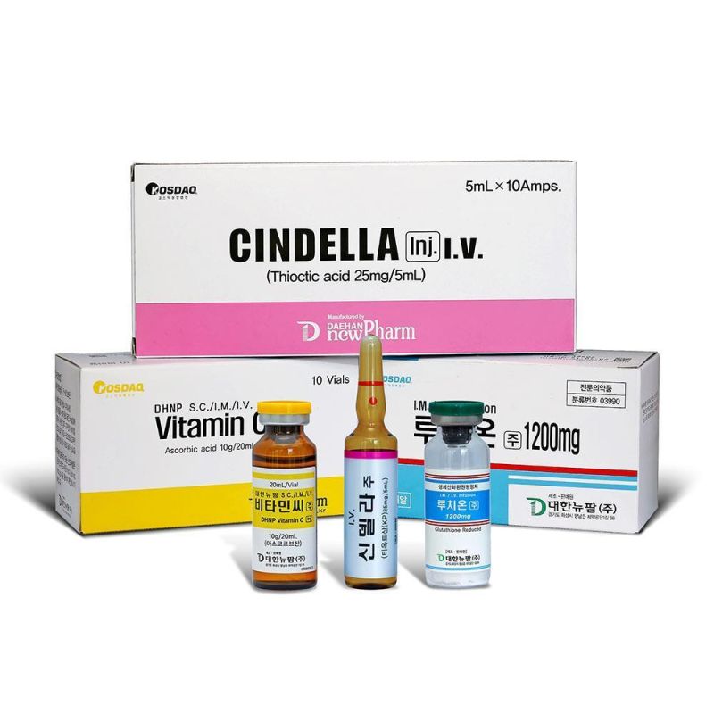 Thioctic Acid 25mg/5ml Cindella Glutathione Injection Luthione Cindella Ascorbic Acid Vitamin C Skin Whitening