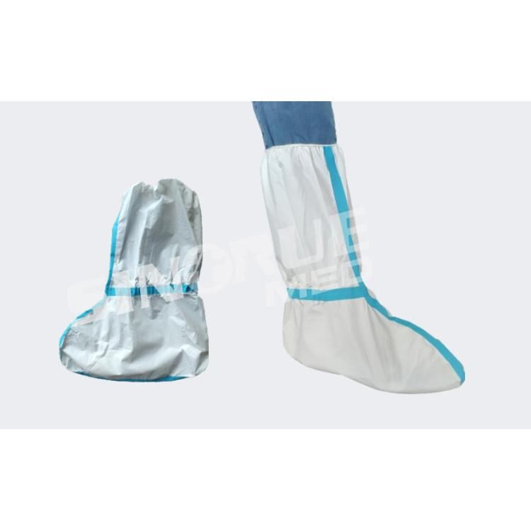 40cmx43cm Non-Woven White Color with Blue Belt Disposable Boot Cover