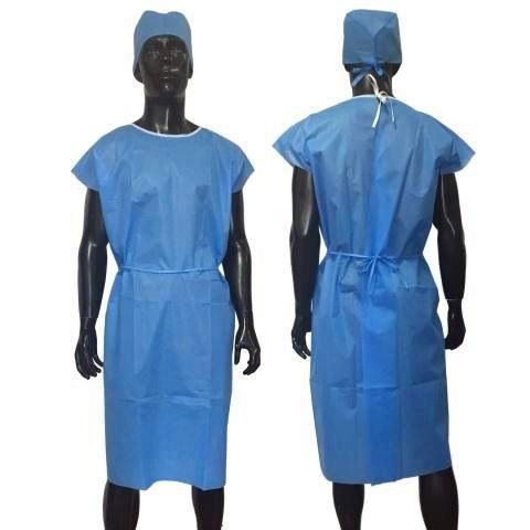 Disposable Non Woven Patient Gown Green Hospital Patient Wear