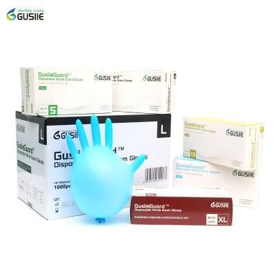 Gusiie Wholesale Cleanroom Workshop Good Quality with Competive Disposable Powder Free Nitrile Latex Medical Examination Large Gloves