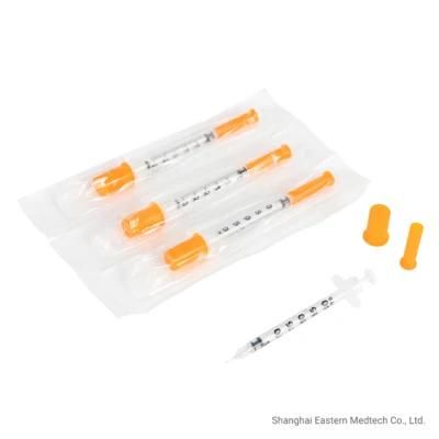 Sterile Disposable Insulin Medical Syringe with Fixed Needle