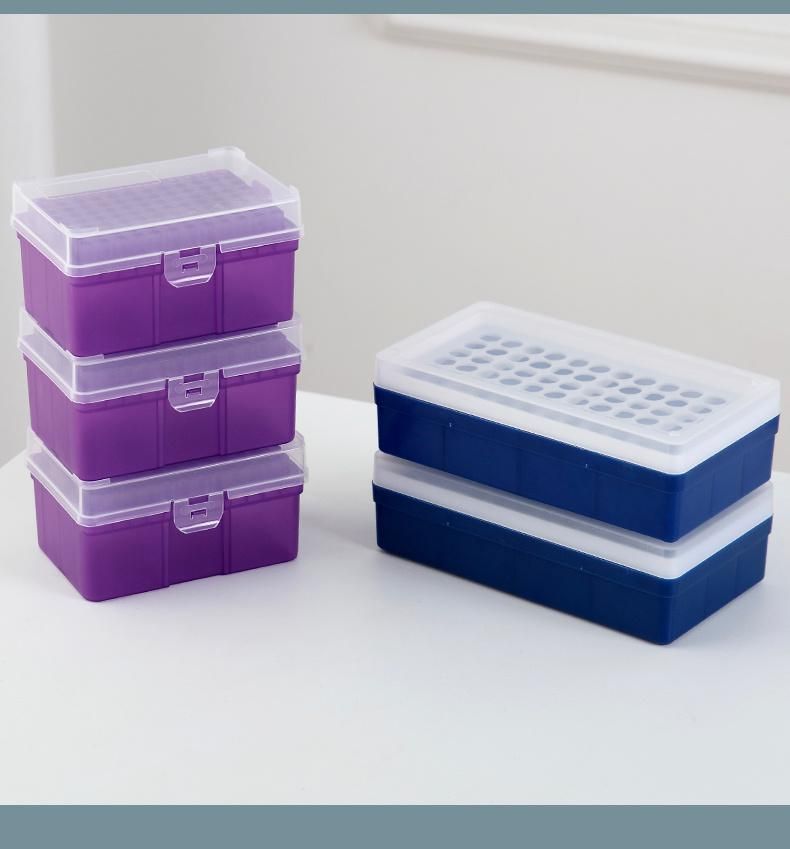Blue Pipette Plastic Tips Rack Box with Filter