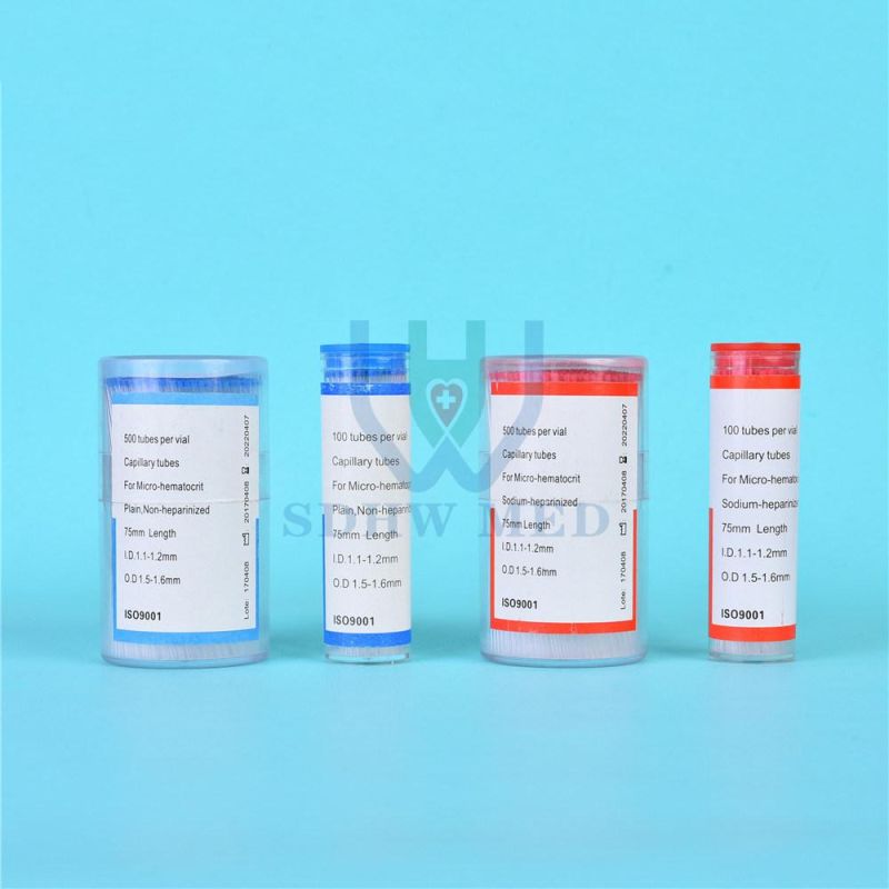 3ml, 5ml Red Blue Capillary Tubes Vacuum Plain Blood Collection Test Tube