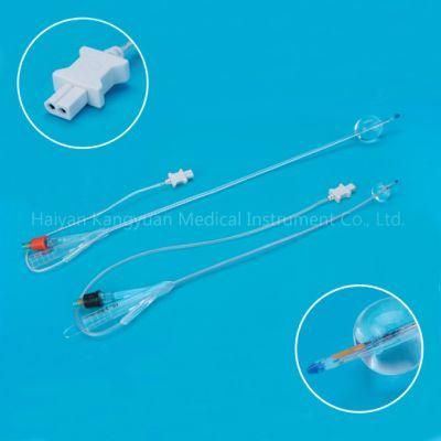 Temperature Sensing Silicone Foley Catheter with Temperature Sensor Probe Round Tipped for Temperature Measurement China Factory