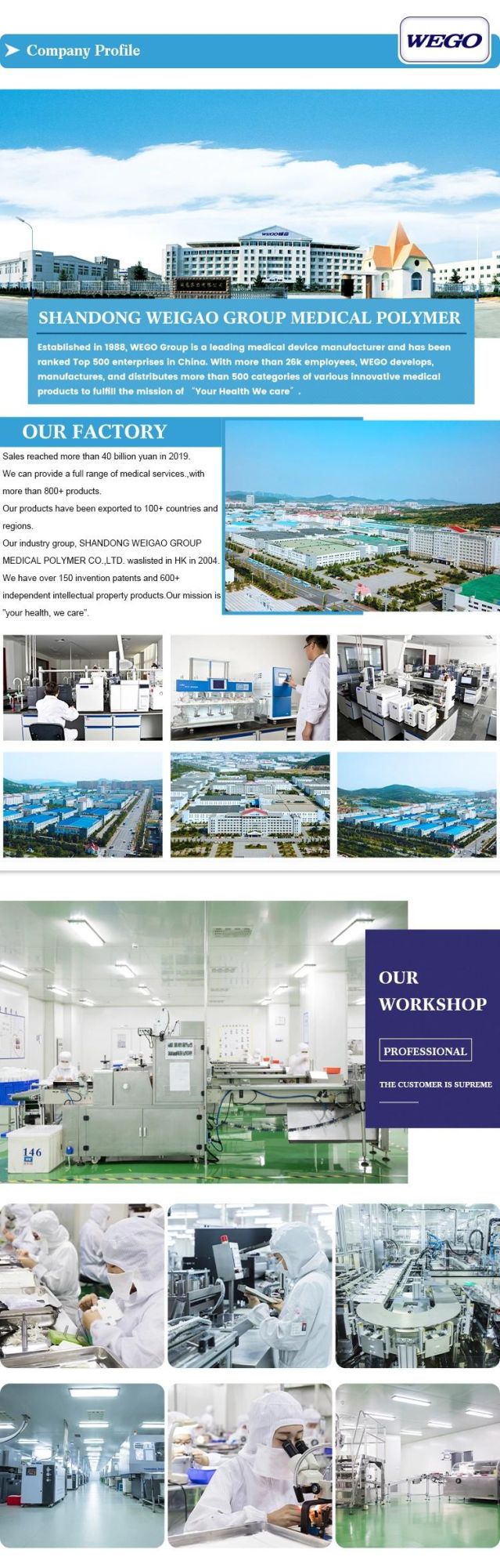 Wego Disposable Medical Sterile PVC Injection Needle Types of Hypodermic Needle 30g