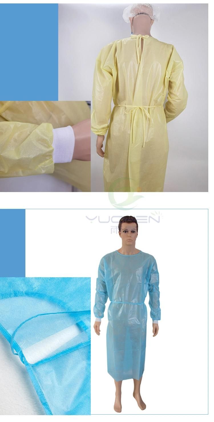 Professional Disposable PE PP CPE Protective Waterproof Surgical Isolation Gowns