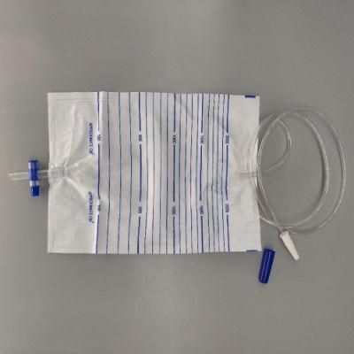 120cm Length Tube 2000ml Medical Grade PVC Adult T Outlet Bed/Urine Bag