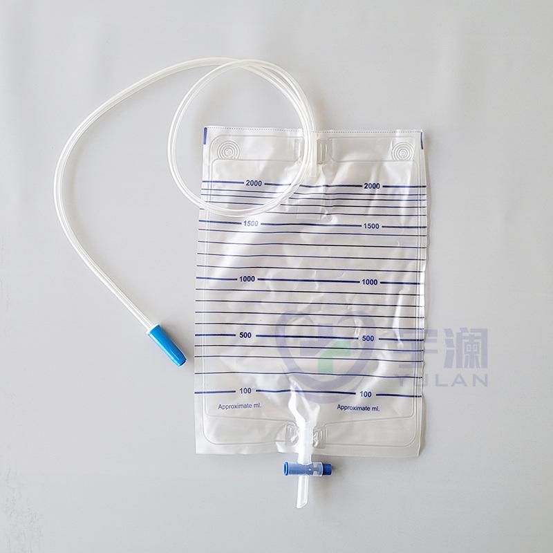 Disposable Sterilize Urine Bag Urine Collection Drainage Bag 2000ml with T-Valve