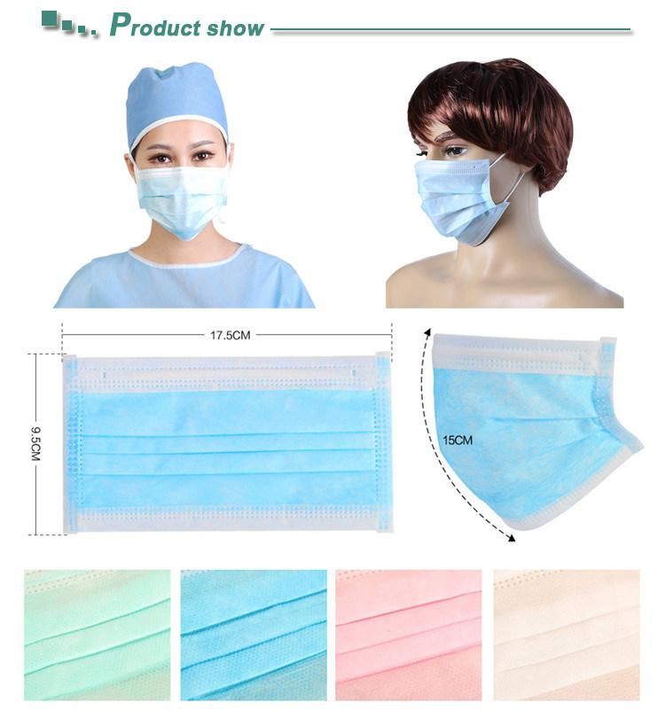 Various Color Type Iir Medical Household Face Mask Disposable 3ply