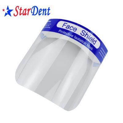 Medical Dental Safety Double Sided Anti Fog Protective Transparent Disposable Plastic Pet Face Shield with Sponge