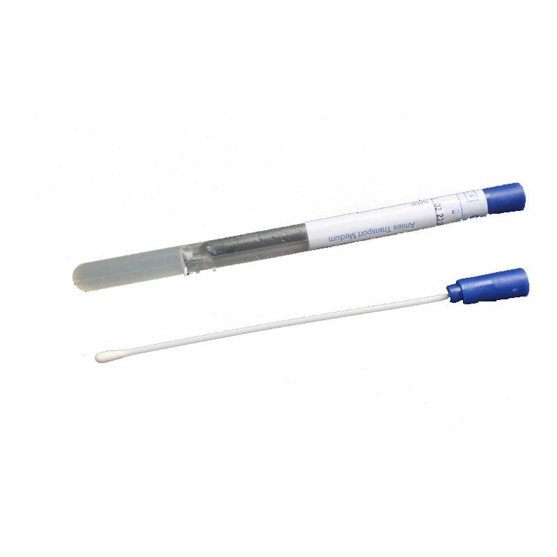 Disposable Sterile Blue Red Cap Plastic Wooden Bamboo Stick Sampling Specimen Collection Throat Swabs