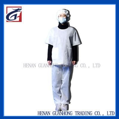 Disposable Split Isolation White Suits Split Top Pants Storage Pocket PP Non-Woven 60g