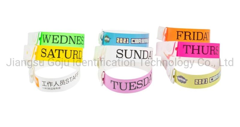 One-off Use L-Shaped Plastic Disposable Wristbands for Events