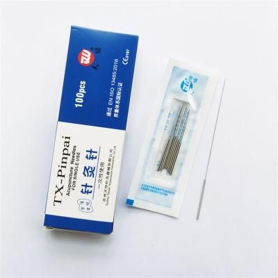 Stainless Steel Wire Spring Handle Acupuncture Needles Without Loop Plastic Bag Packing