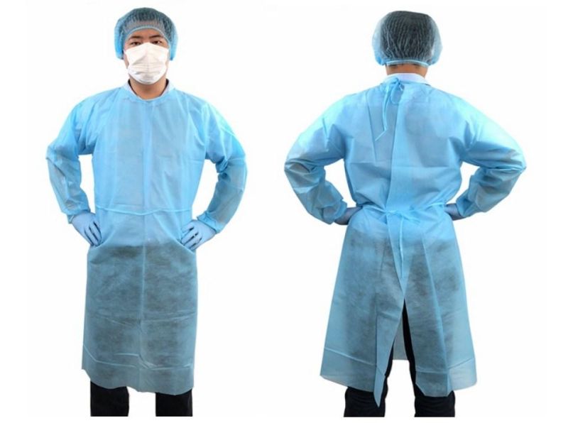 Hospital Disposable Medical Surgical Isolation Gown SMS PP PE Non Woven Isolation Gown