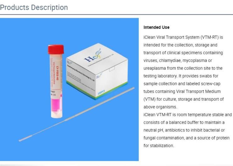 Sterile Specimen Collection Kit Test Swab Utm Swab Kit Nasal Nylon Flocked Swab 3ml Transport Media