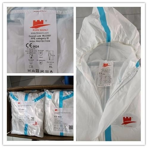 Disposable Coverall Microporous Waterproof Disposable Safety Coverall with Hood Boots