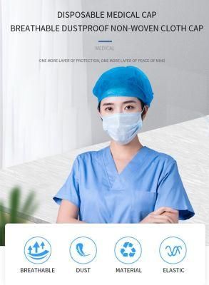 Disposable PP+PE Non Woven Head Cover Elastic Bouffant Cap Disposable Medical Cap Surgical Bouffant Cap