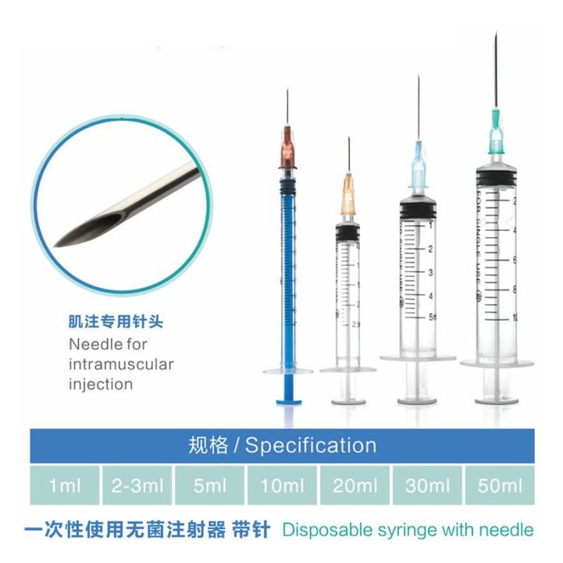 Medical Products 3 Parts Syringe Luer Slip Medical Disposable Syringe