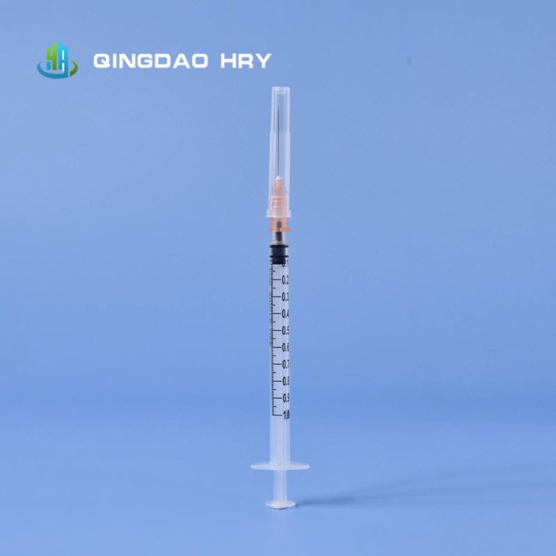 Stock Available 1ml 1cc Luer Slip Disposable Sterile Injection Syringe Safety Hypodermic Syringes From Factory with CE FDA ISO &510K