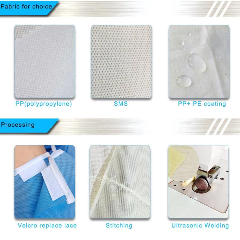 Disposable PP Non Woven Surgical Gown with Short Sleeve