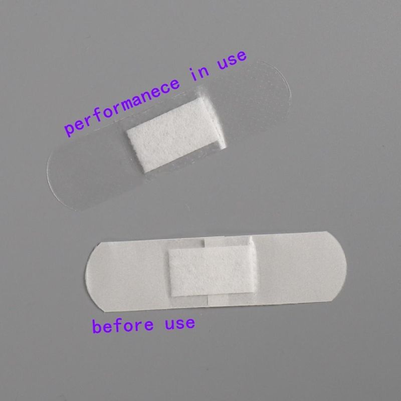 72*19mm Clear Color Breathable Waterproof Plastic PE Wound Dressing First Aid Plaster