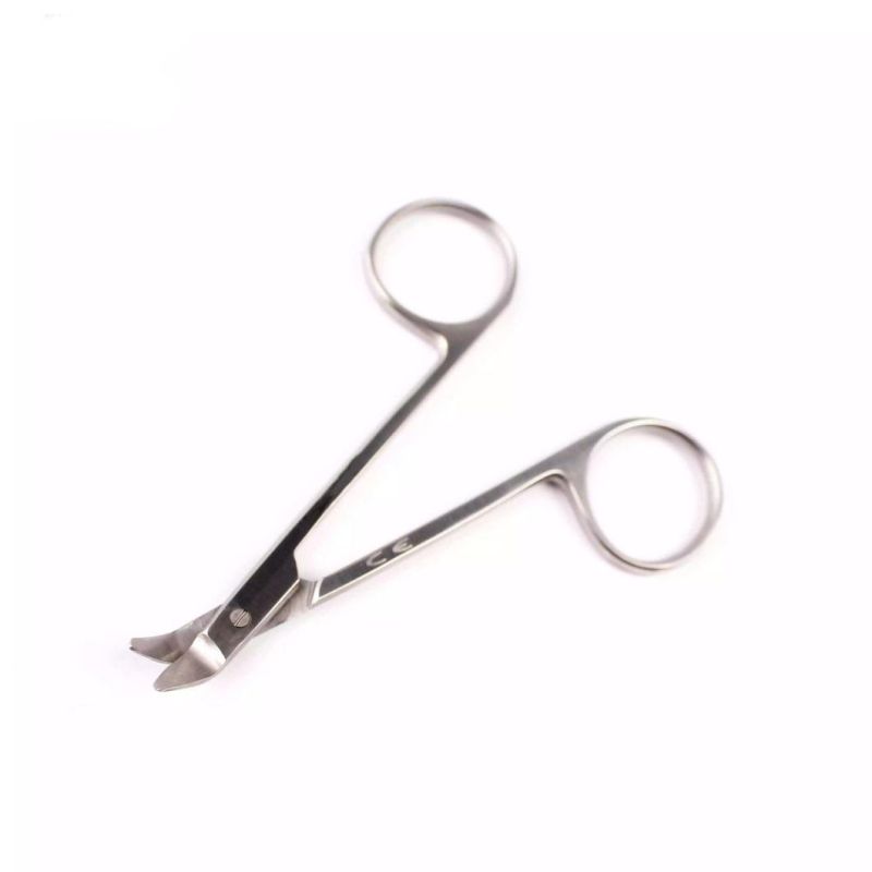 Iris Scissors Angled on Flat Stainless Steel Surgical Instrument