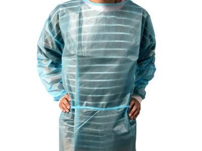 Industrial Non-Sterile Comfortable Adult Disposable Gowns with Long Sleeves, Neck and Waist Ties