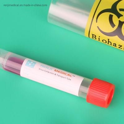 Vtm Tube Medium Swab 3ml Viral Transport Plastic Stick Nylon Viral Medium Vtm Tube Kit with Flocked Swab