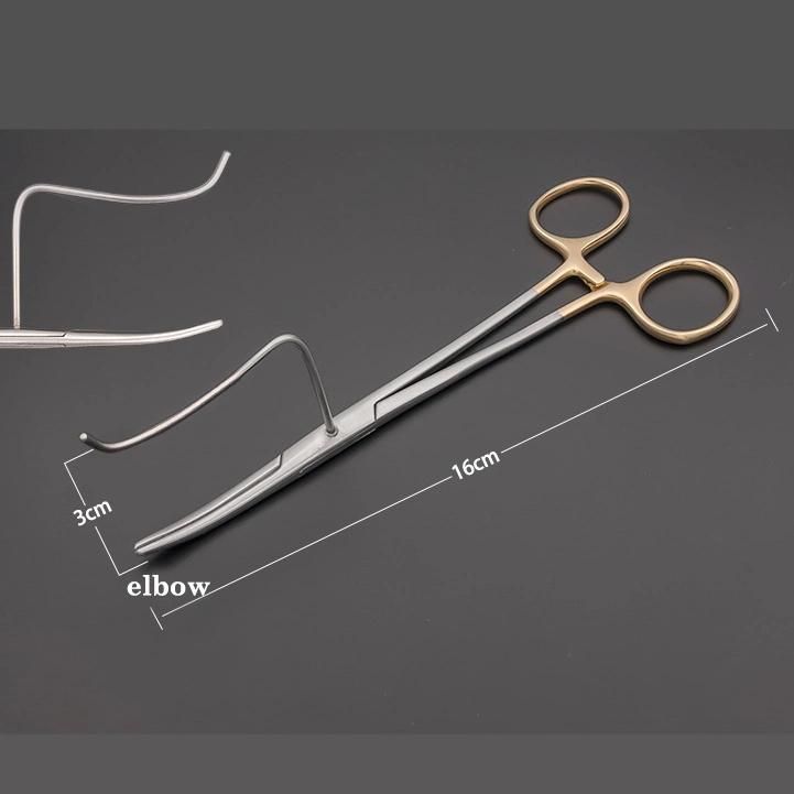 Stainless Steel Elbow Ligation Forceps Surgical Scissors Ligation Fixture Clamp